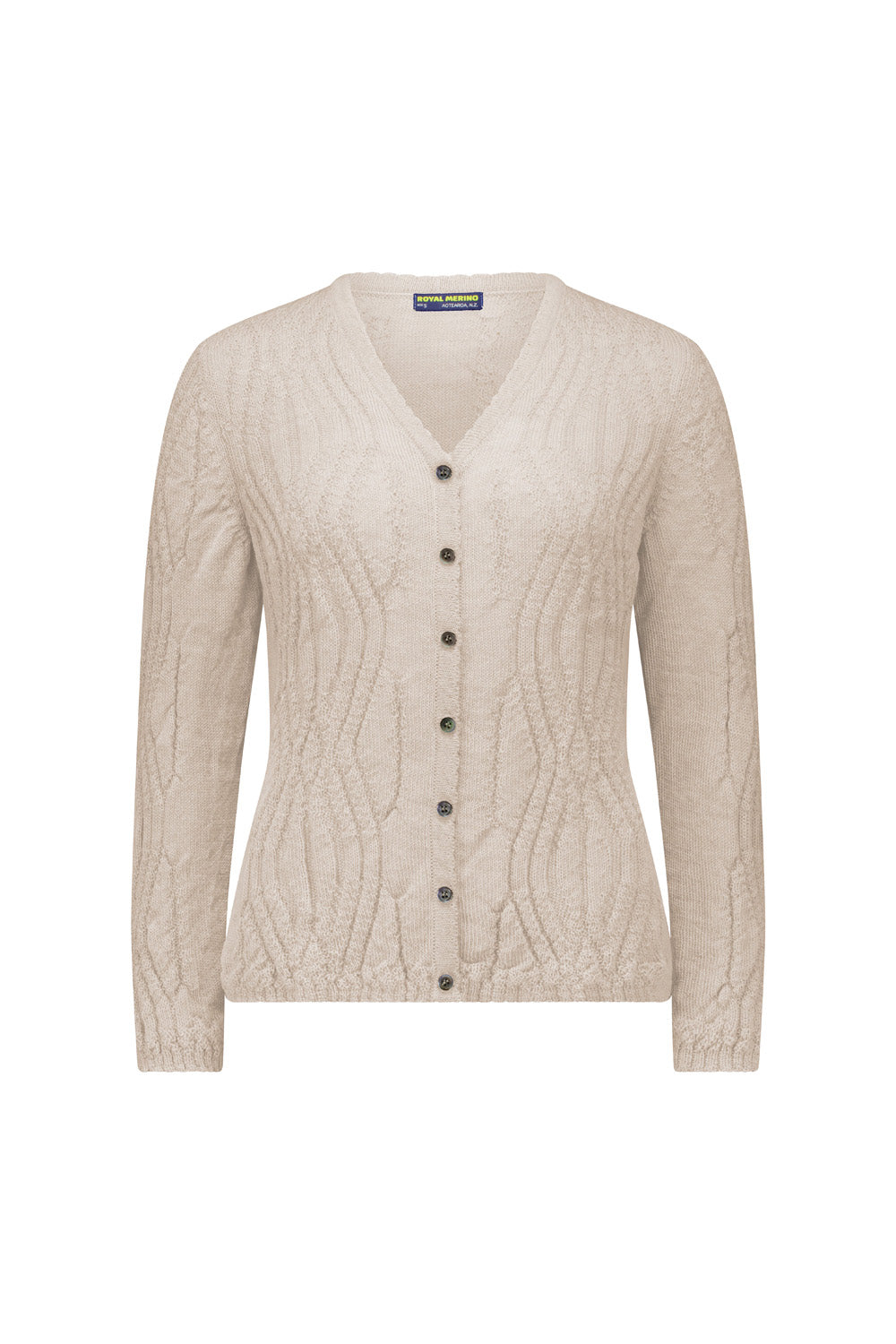 Wavey Pattern V Neck Cardigan
