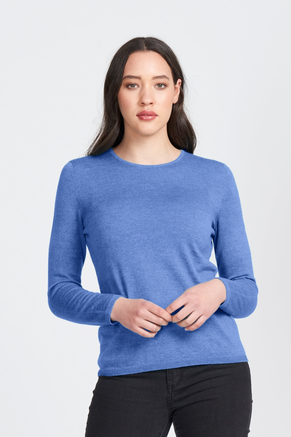 Classic Crew Sweater in Cornflower by Royal Merino