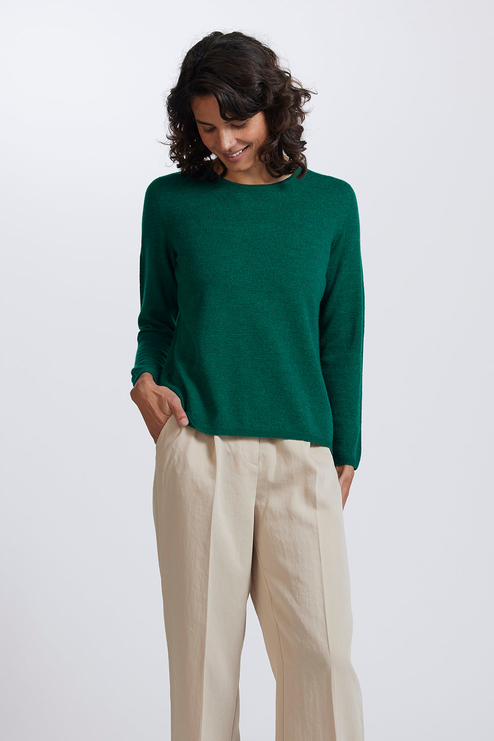 Classic Crew Sweater in Eden by Royal Merino