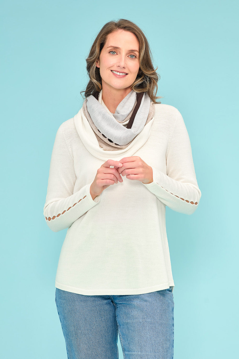 Split Stripe Infinity Scarf