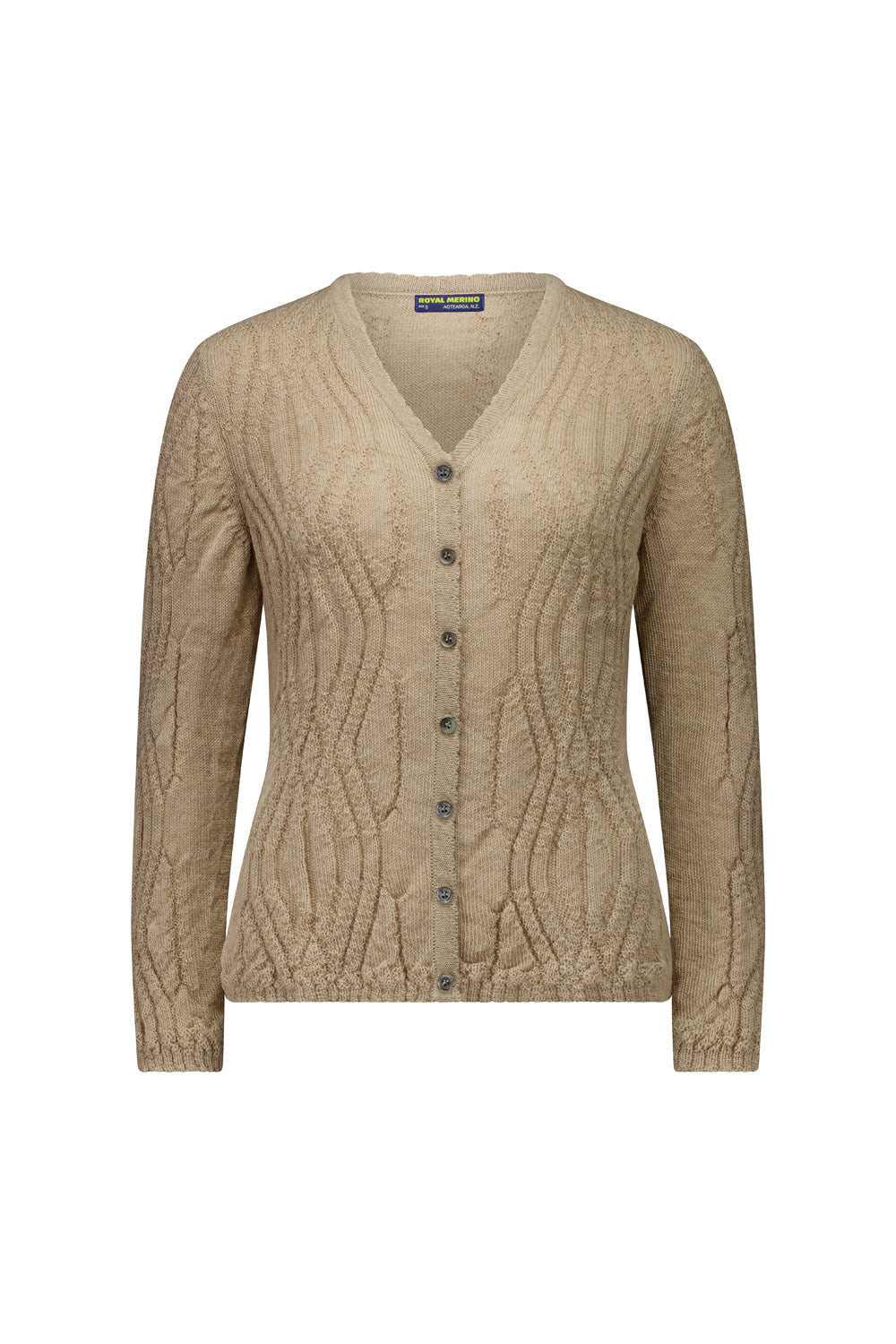 Wavey Pattern V Neck Cardigan
