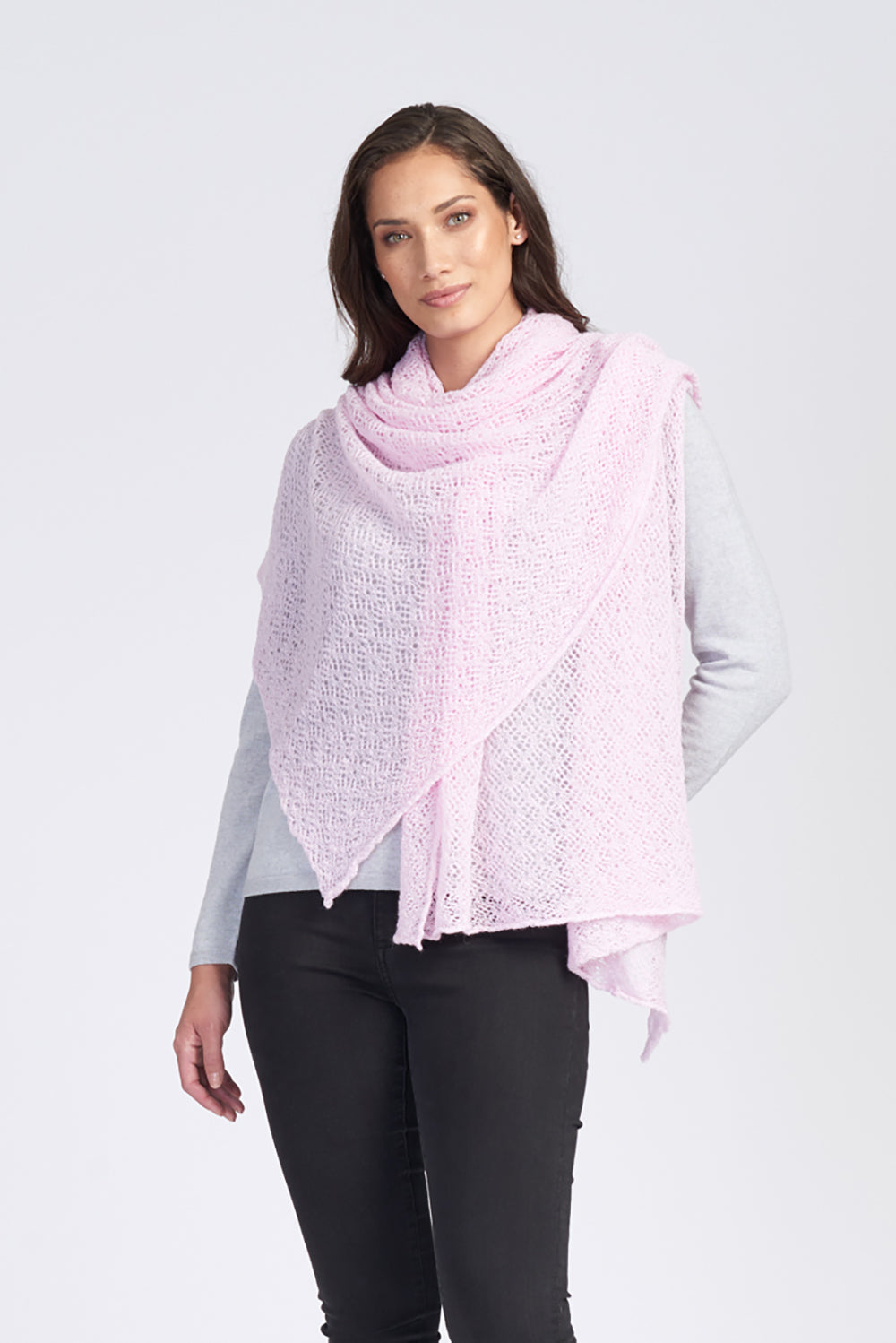 Lace Wrap in Pale Pink by Royal Merino