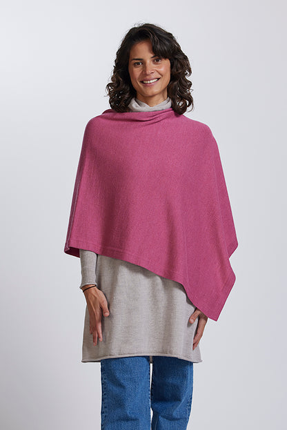 Asymmetric Poncho in Azalea by Royal Merino