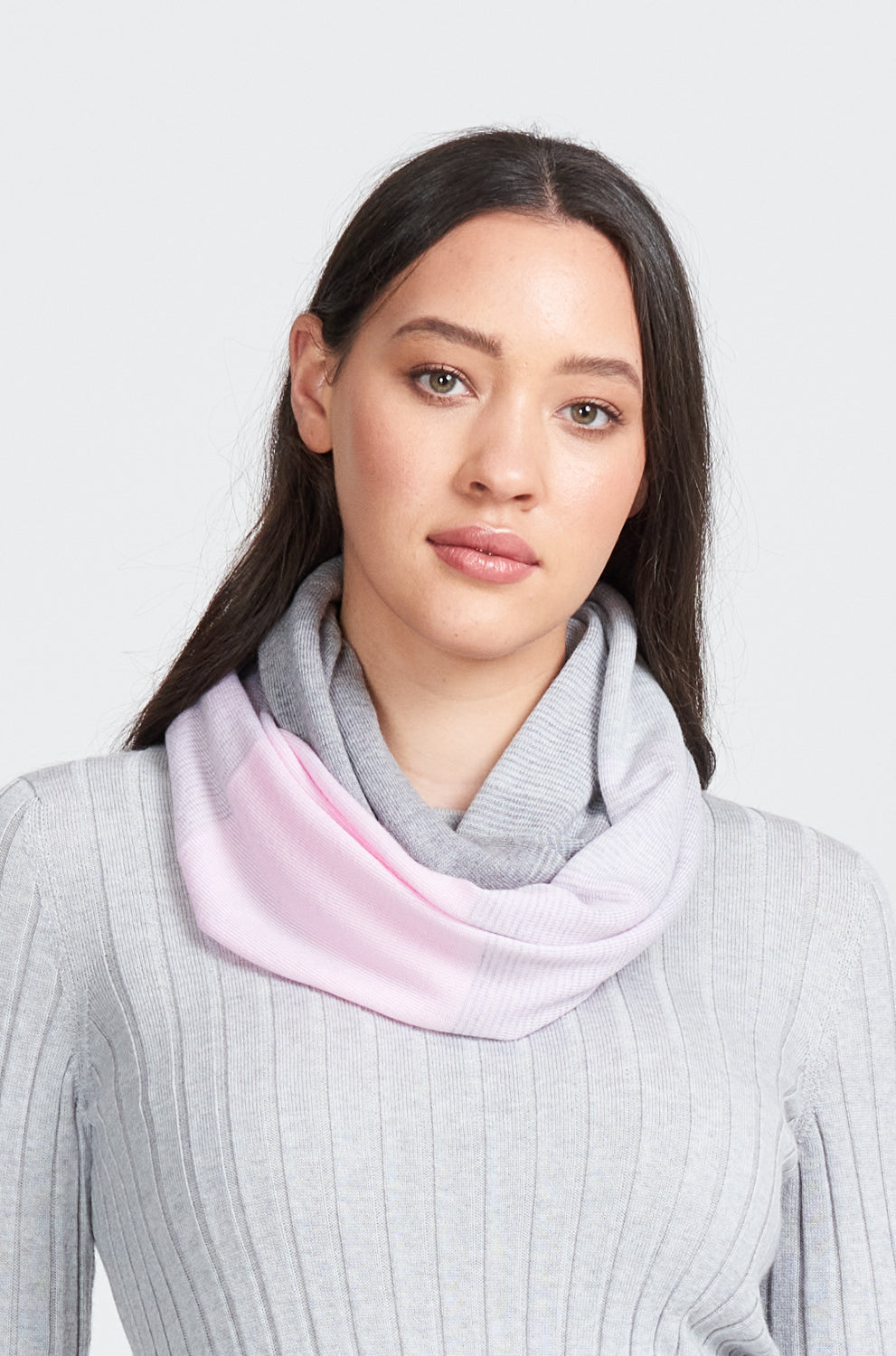 Graduated Stripe Infinity Scarf in Quartzby Royal Merino