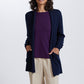 Open Front Long Cardigan in Light Navy by Royal Merino