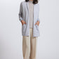Open Front Long Cardigan in Silver by Royal Merino