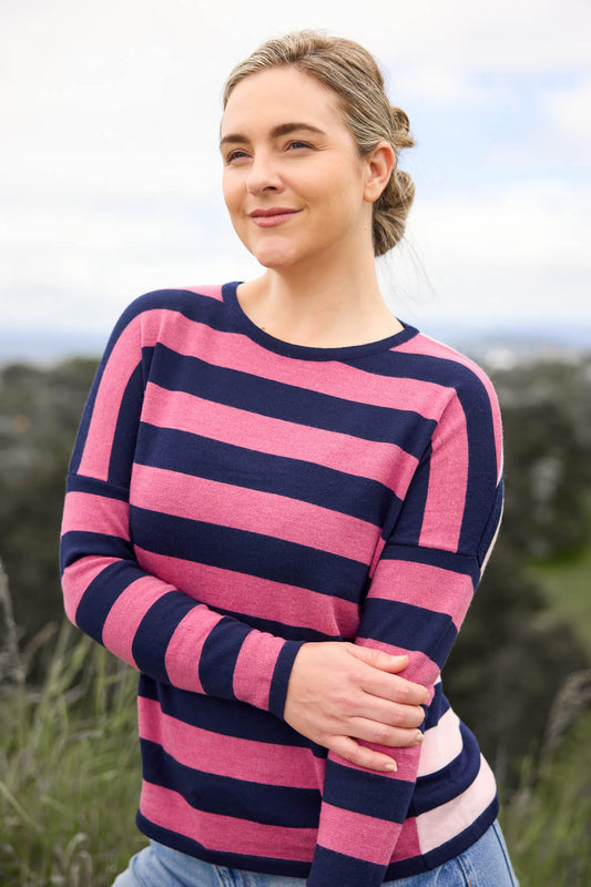 Striped Drop Shoulder Jumper