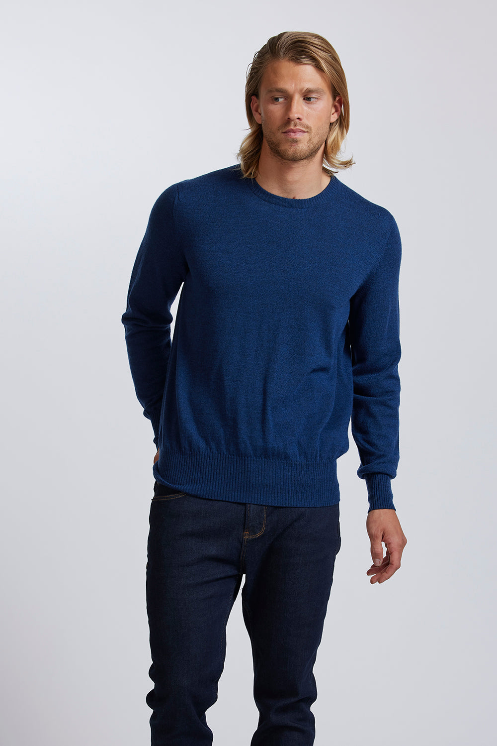 Mens Crew Neck in Midnight by Royal Merino