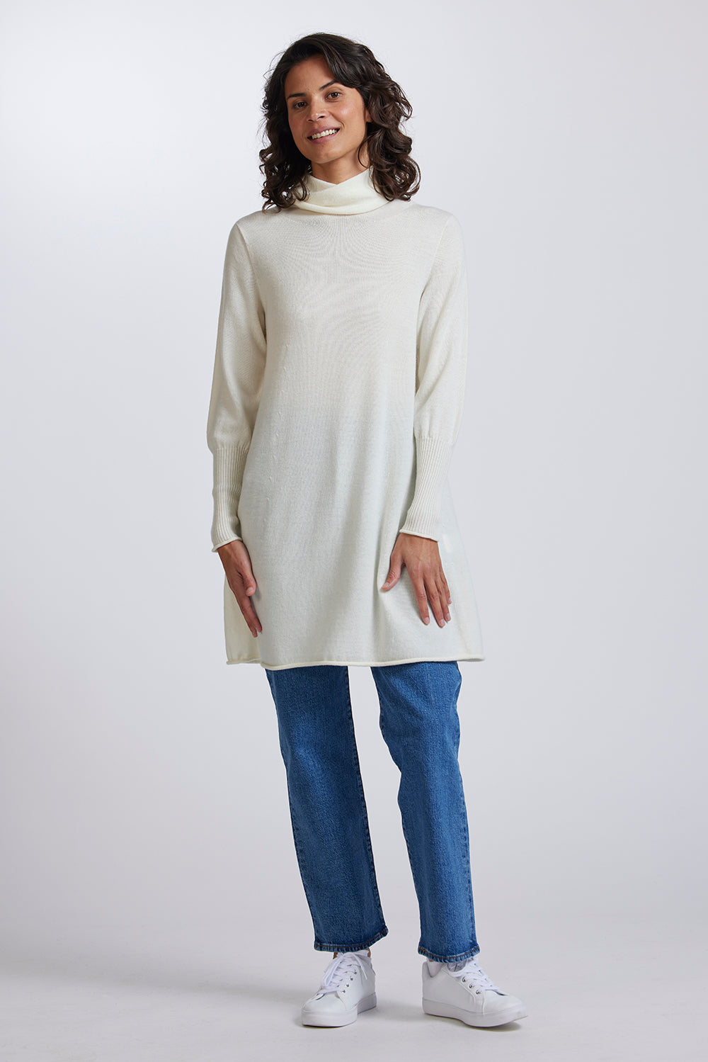 Flared Tunic in Natural by Royal Merino