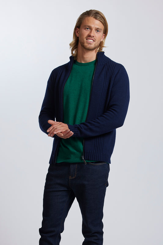 Mens Zip Jacket in Black by Royal Merino