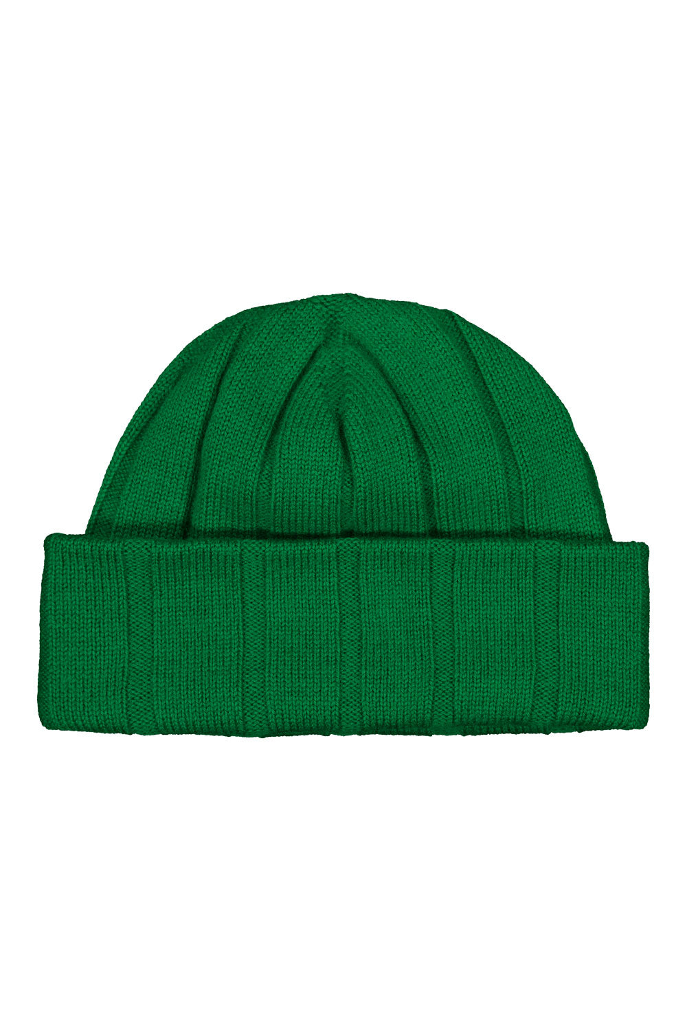 Rib Beanie in Parrot Green by Royal Merino